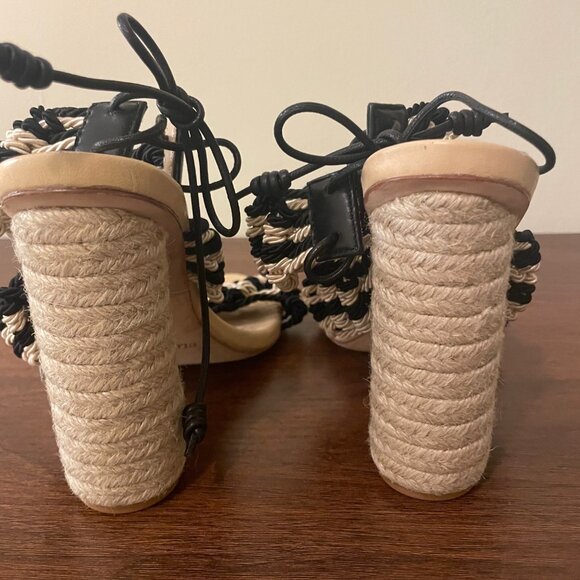 Ulla Johnson Raffia Lace Up Sandals - Picture 4 of 9